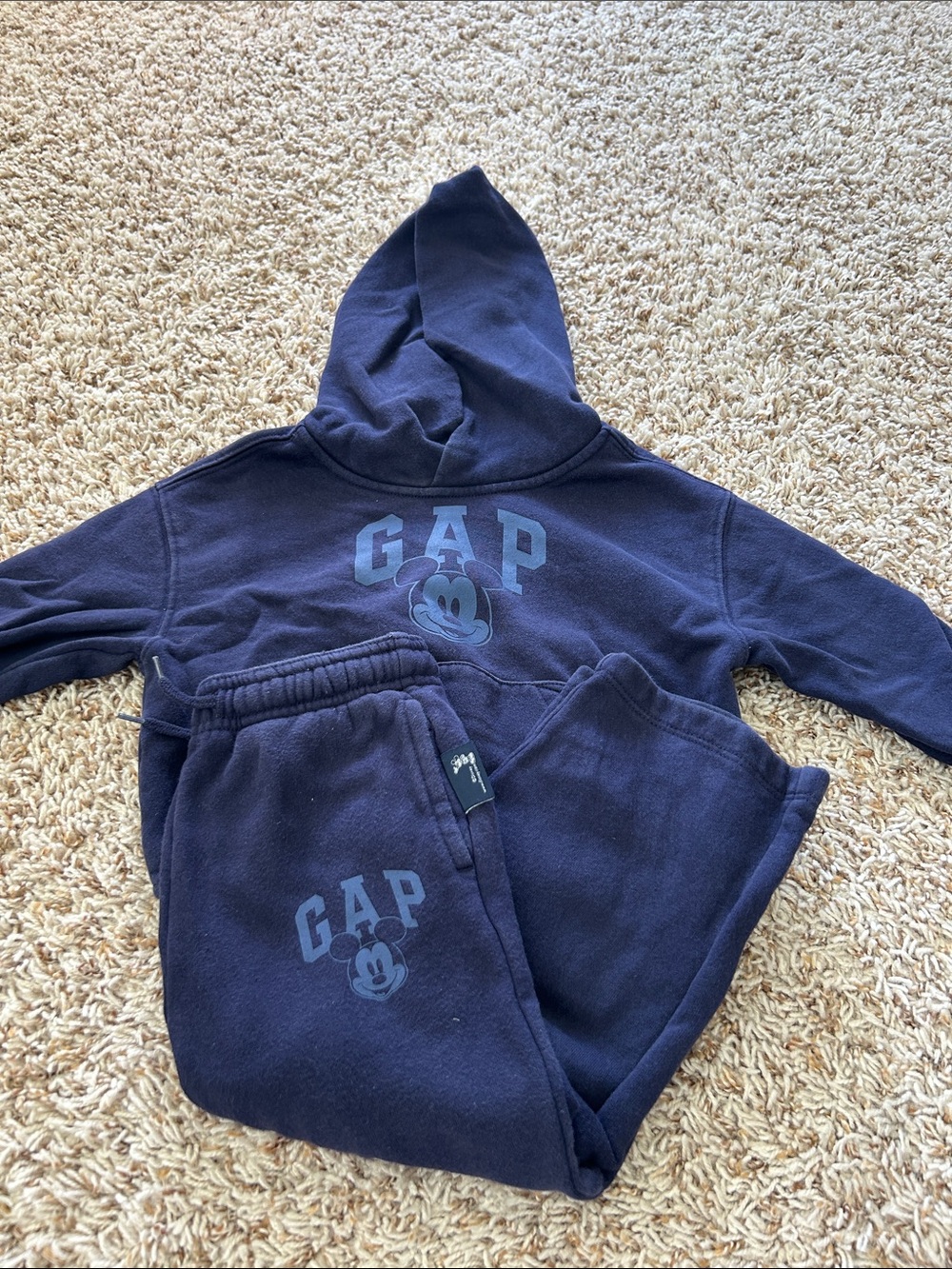 GAP Navy Hoodie and Joggers Set with Mickey Graphic